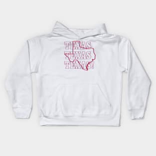 Texas State Map & Label Kids Hoodie